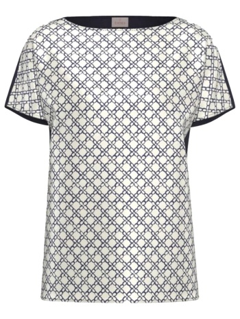 marella emme t-shirt emmsansa floral εκρου-μπλε