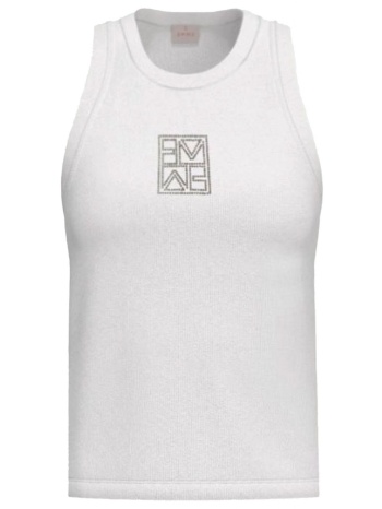 marella emme tank top emmsesamo logo στρας εκρου