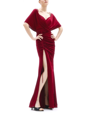 allure evening φορεμα maxi ανοιγμα κατω μπορντω