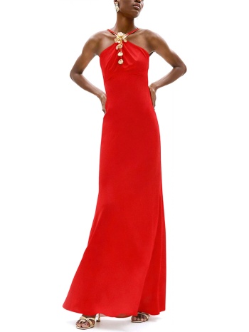 allure evening φορεμα maxi ανοιγμα πλατη κοραλι