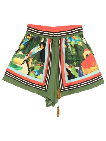farm rio σορτς bird leaves sand λαστιχο μεση πολυχρωμο