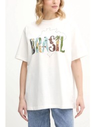 farm rio t-shirt brasil relaxed fit εκρου