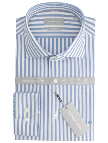 michael kors πουκαμισο ριγε slim fit performance knit