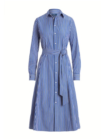 ralph lauren φορεμα midi ριγε w polo bsr κουμπια αποσπωμενη