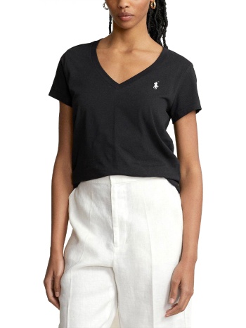 ralph lauren t-shirt v-neck w bsr logo μαυρο