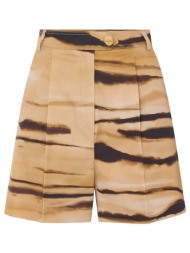 elisabetta franchi σορτς τσεπες πιετα μπεζ-καφε