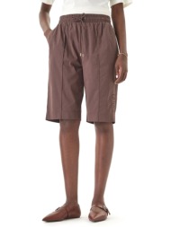 liu-jo βερμουδα λαστιχο μεση τσεπες logo καφε