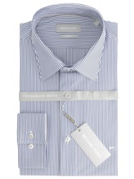 michael kors πουκαμισο ριγε slim fit performance stretch μπλε-λευκο
