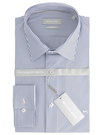 michael kors πουκαμισο ριγε slim fit performance stretch