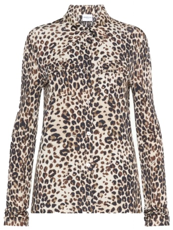 marella sport πουκαμισο mlsvinci leopard print μπεζ-καφε