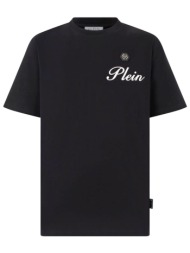 phillip plein t-shirt embossed signature μαυρο