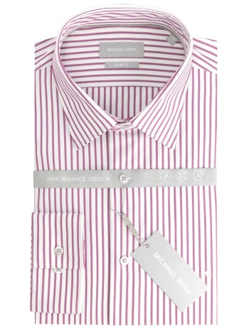 michael kors πουκαμισο ριγε slim fit performance stretch