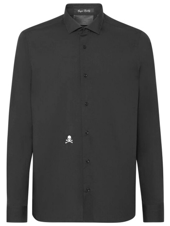 phillip plein πουκαμισο sugar daddy cut ls μαυρο