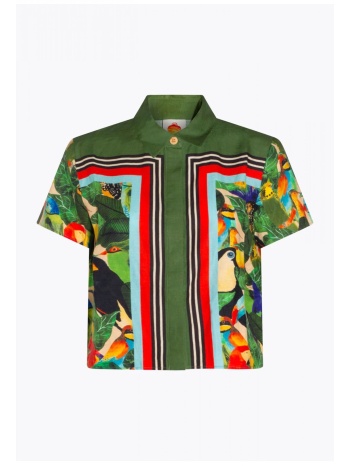 farm rio πουκαμισο cropped bird leaves sand κρυφα κουμπια