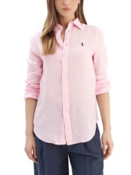ralph lauren πουκαμισο λινο classic fit logo ροζ