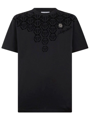phillip plein t-shirt degrade monogram μαυρο