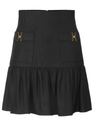 elisabetta franchi φουστα mini τσεπες βολαν μαυρο