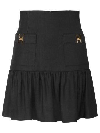 elisabetta franchi φουστα mini τσεπες βολαν μαυρο