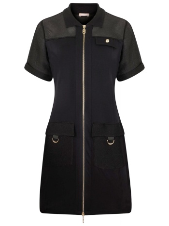 liu-jo φορεμα mini fullzip τσεπες μαυρο