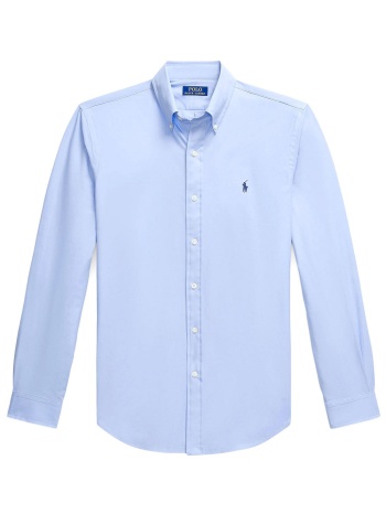ralph lauren πουκαμισο button down custom fit logo σιελ