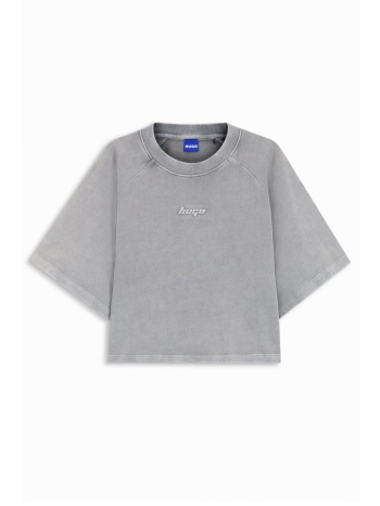 hugo blue t-shirt cropped dorlina_b_1 logo γκρι