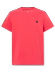 timberland t-shirt crew neck dun-river slim fit κοραλι