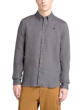timberland πουκαμισο λινο button down ανθρακι
