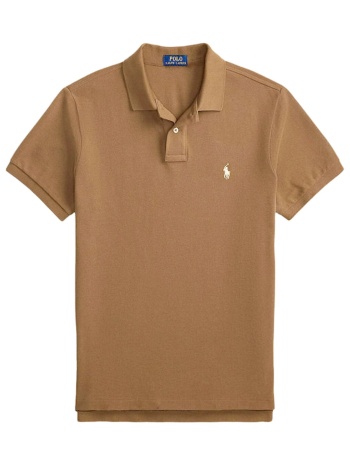 ralph lauren polo custom slim fit logo καφε