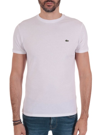 lacoste t-shirt logo regular fit λευκο