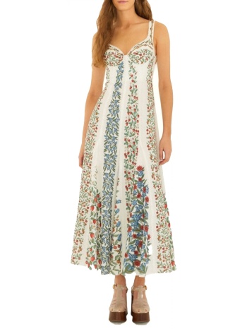 farm rio φορεμα maxi fruit beauty λευκο