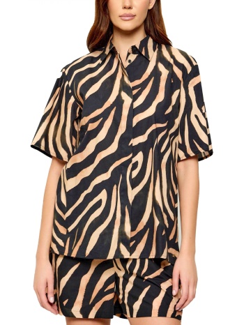 hugo πουκαμισο camule-1 logo καφε-μαυρο