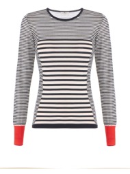 elisabetta franchi πλεκτο ριγε μαυρο-εκρου