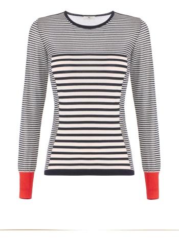 elisabetta franchi πλεκτο ριγε μαυρο-εκρου