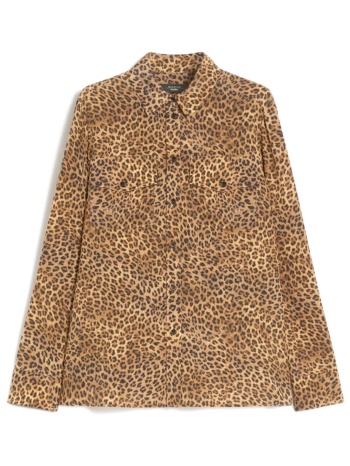 max mara weekend πουκαμισο wkdlemma leopard print μπεζ-καφε