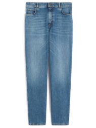 max mara weekend παντελονι jeans wkdargento high waist straight fit μπλε