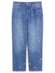 max mara weekend παντελονι jeans wkdmanetta straight fit παγιετα τρουκς μπλε