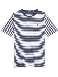 ralph lauren t-shirt custom slim fit ριγε λευκο-μπλε