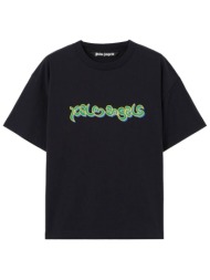 palm angels t-shirt m thai logo regular tee μαυρο