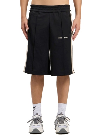 palm angels βερμουδα m classic logo track shorts μαυρο-εκρου