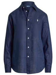 ralph lauren πουκαμισο λινο classic fit logo μπλε