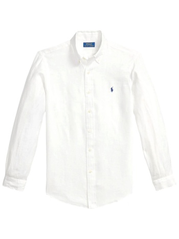 ralph lauren πουκαμισο λινο button down custom fit logo