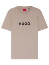 hugo t-shirt dumeo logo γκρι-καφε