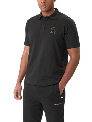 karl lagerfeld polo gold logo μαυρο