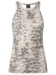 pinko πλεκτο τοπ belfiore tank top mπεζ - μαυρο