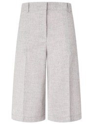pinko zip culotte angera bermuda fiammato lino cotone γκρι