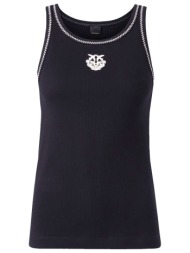 pinko ριμπ φανελακι bitetto tank top μαυρο