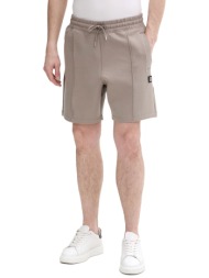 hugo βερμουδα dimacshort logo γκρι-καφε