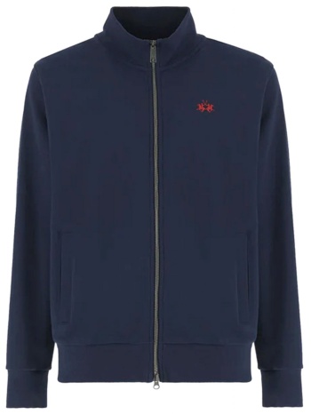 la martina φουτερ fullzip logo μπλε