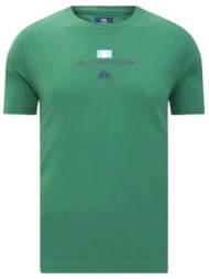 la martina t-shirt crew neck regular fit logo πρασινο