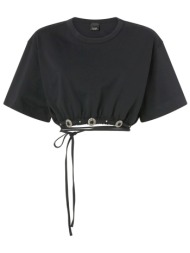 pinko cropped top ariano maglia jersone μαυρο